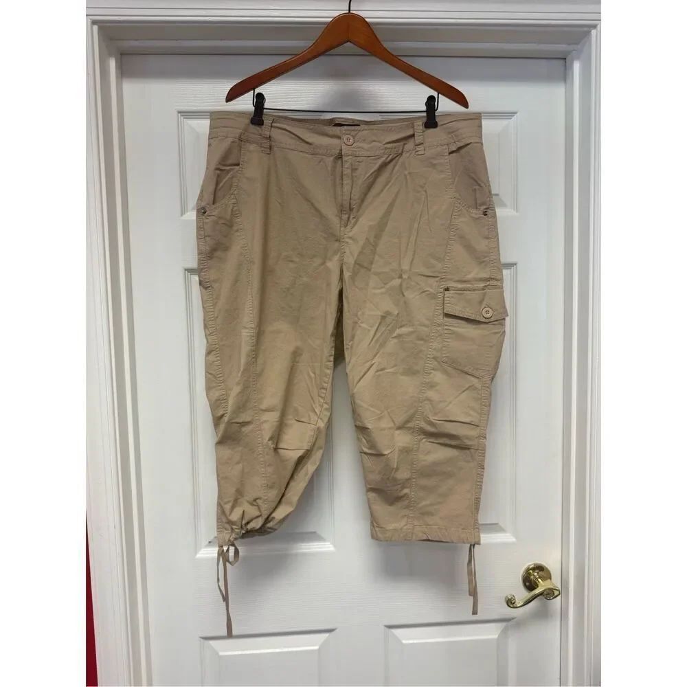 Ellos Tan Ankle Tie Pants sz 20 EUC